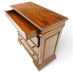 Barker & Stonehouse - 'Grosvenor' contemporary hardwood chest, rectangular top over shaped cushion drawer and three long cock-beaded drawers, on shaped bracket feet