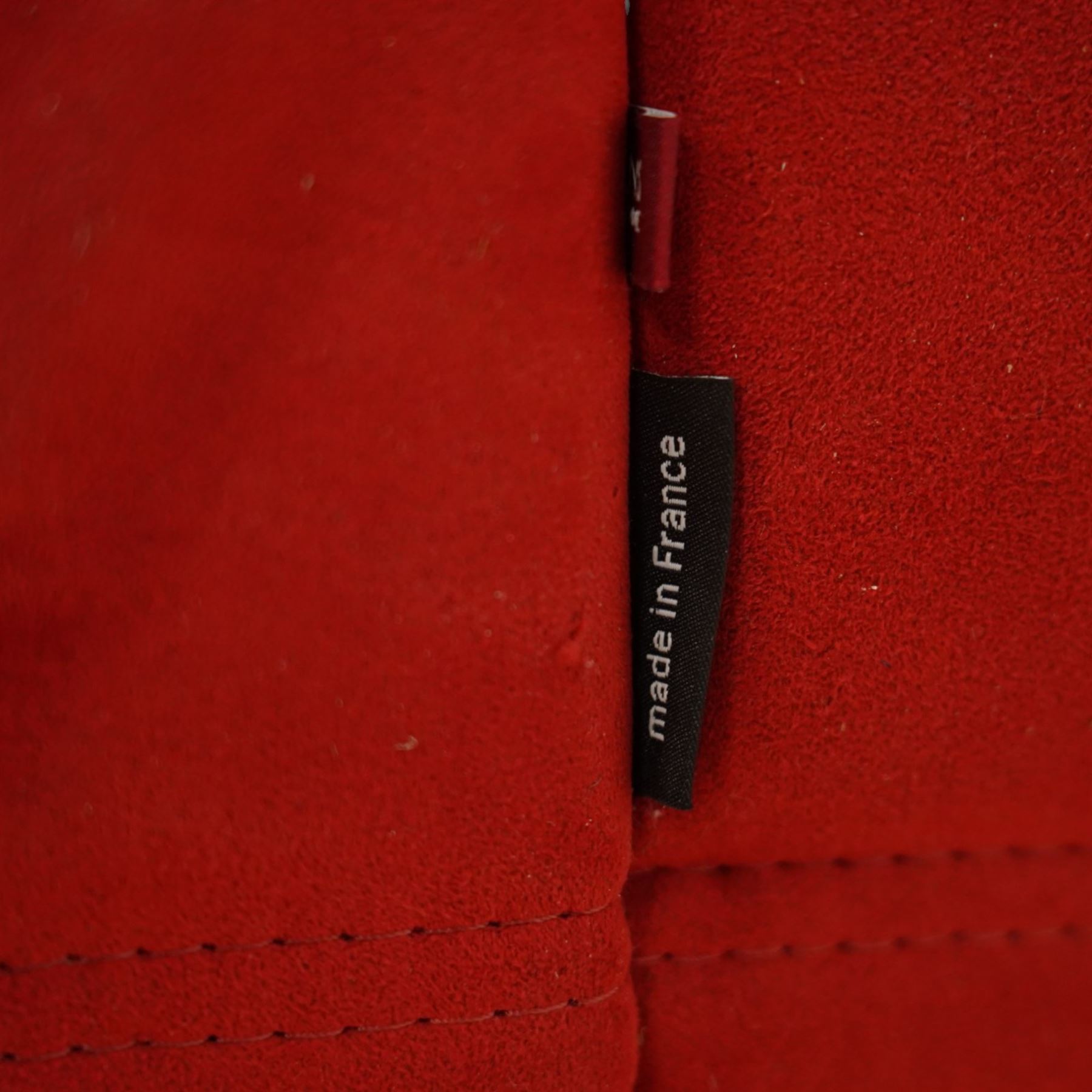 Michel Ducaroy (1925-2009) for Ligne Roset - contemporary ‘Togo’ sectional complete corner sofa upholstered in Alcantara Goya Red, comprising small settee (H 78cm, W 123cm, D 90cm), corner seat (H 78cm, W 90cm, D 90cm) and large settee (H 78cm, W 175cm, D 90cm)