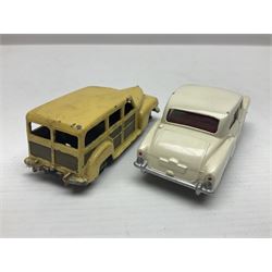 Eleven unboxed and playworn early die-cast models including Dinky Packard, Buick, two Jaguar Mark X and estate wagon, Corgi Mercedes-Benz 300S.L. Roadster, Ford Thunderbird, Citroen DS19 and Bentley Continental Sports Saloon, Spot-On Armstrong Siddeley Sapphire etc; all unboxed (11)
