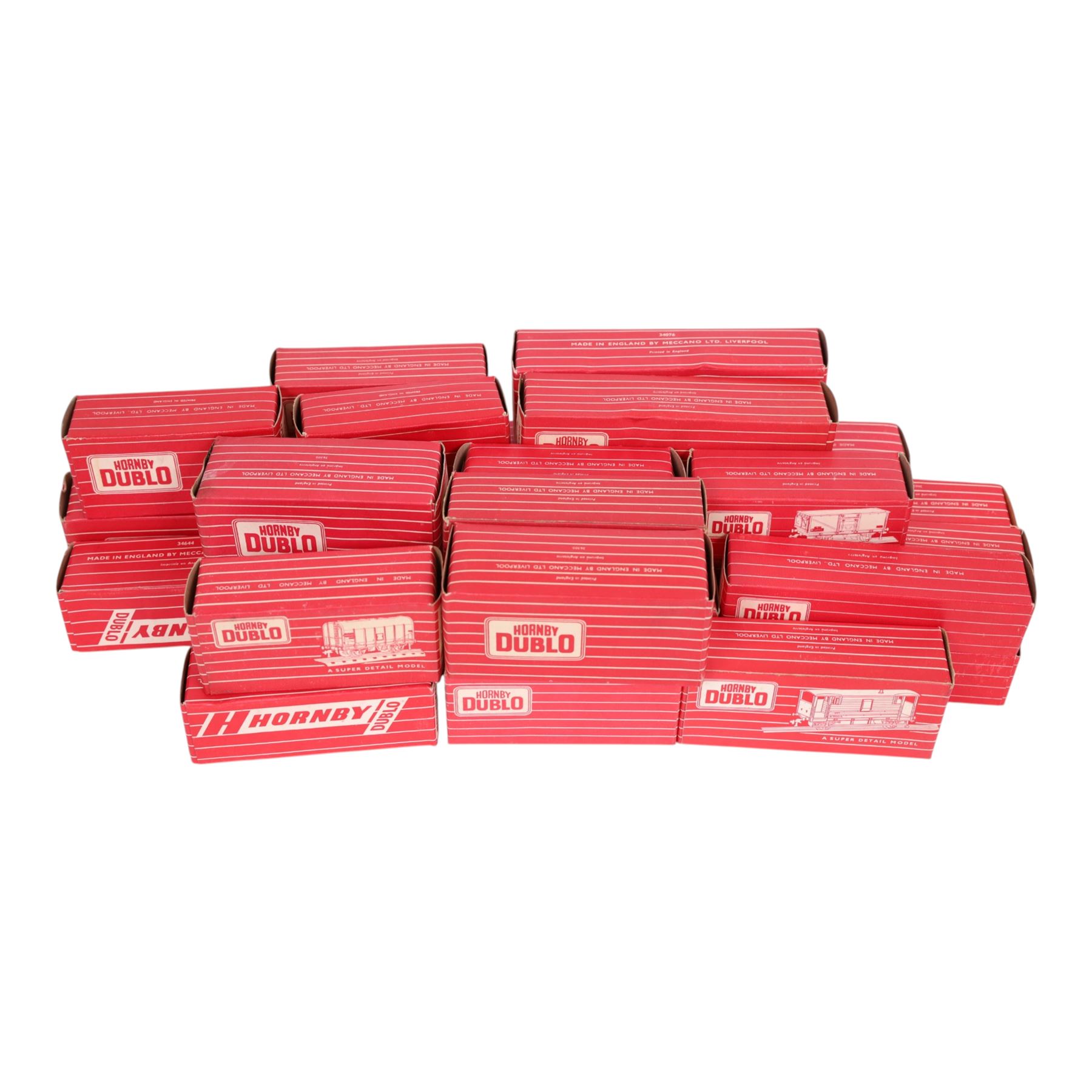Large collection of Hornby Dublo 00 gauge locomotives and rolling stock, including no. 2206 0-6-0 Tank Locomotive BR Black, all boxed