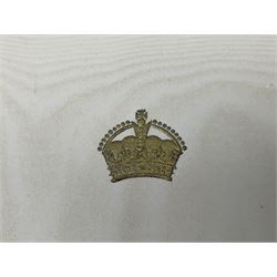 King George VI and Queen Elizabeth - signed 1949 Christmas card with gilt embossed crown to cover, black and white photograph to the interior, of The King and Queen riding in an open carriage to their Silver Wedding Celebration, signed 'George R. Elizabeth R.'