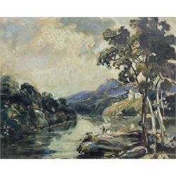 Joseph Alfred Terry (Staithes Group 1872-1939): 'The Old School', oil on card, titled and signed verso 26cm x 31cm