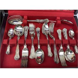 Dahlia Cabinet cutlery box with part canteen of cutlery to include Viners, and another canteen of Sheffield silver-plate cutlery for six