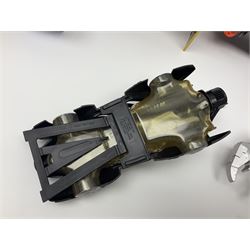 Group of early 90s Marvel/DC Comics toys; 1993 Kenner Batmobile with original Batman figure and plane; Marvel Comics Spider-Man 1994 Web of Steel series Hobgoblin Wing Bomber, incomplete Daily Bugle Playset and Scorpion; assorted figurines and later accessories 