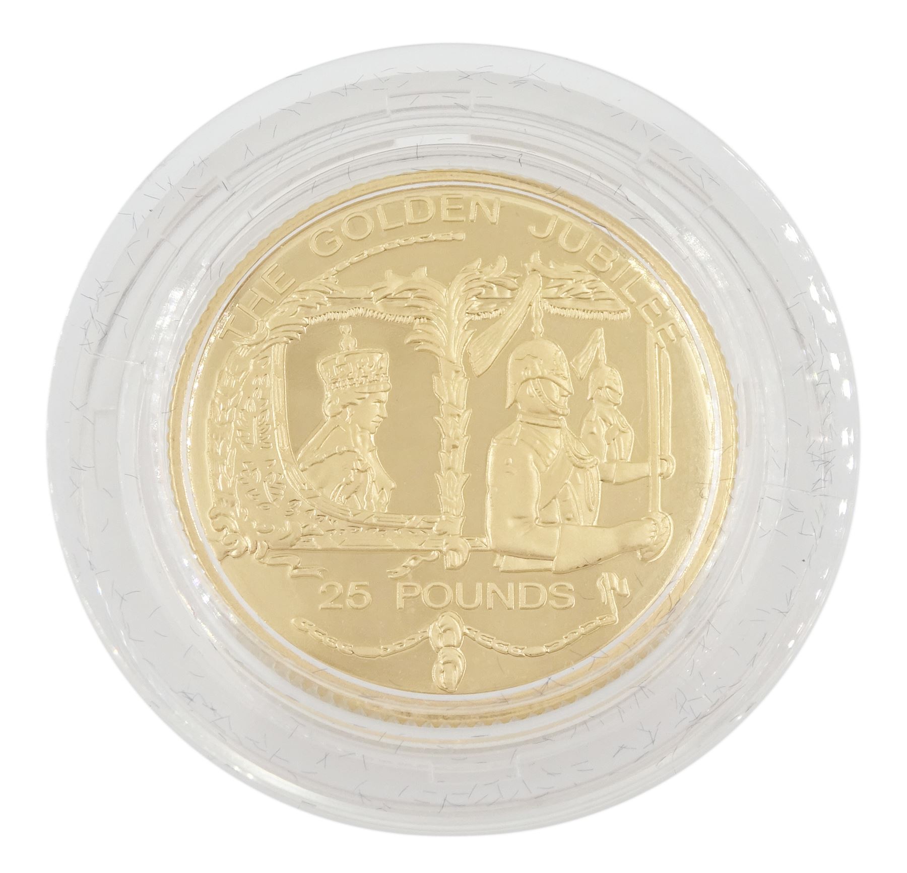 Queen Elizabeth II Bailiwick of Guernsey 2002 gold twenty-five pounds coin, cased with certificate