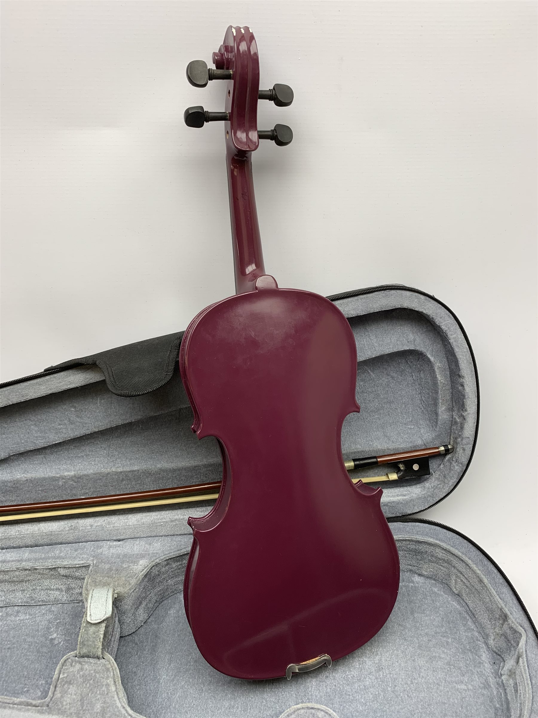 Archetto purple painted threequarter size violin with 33.5cm back