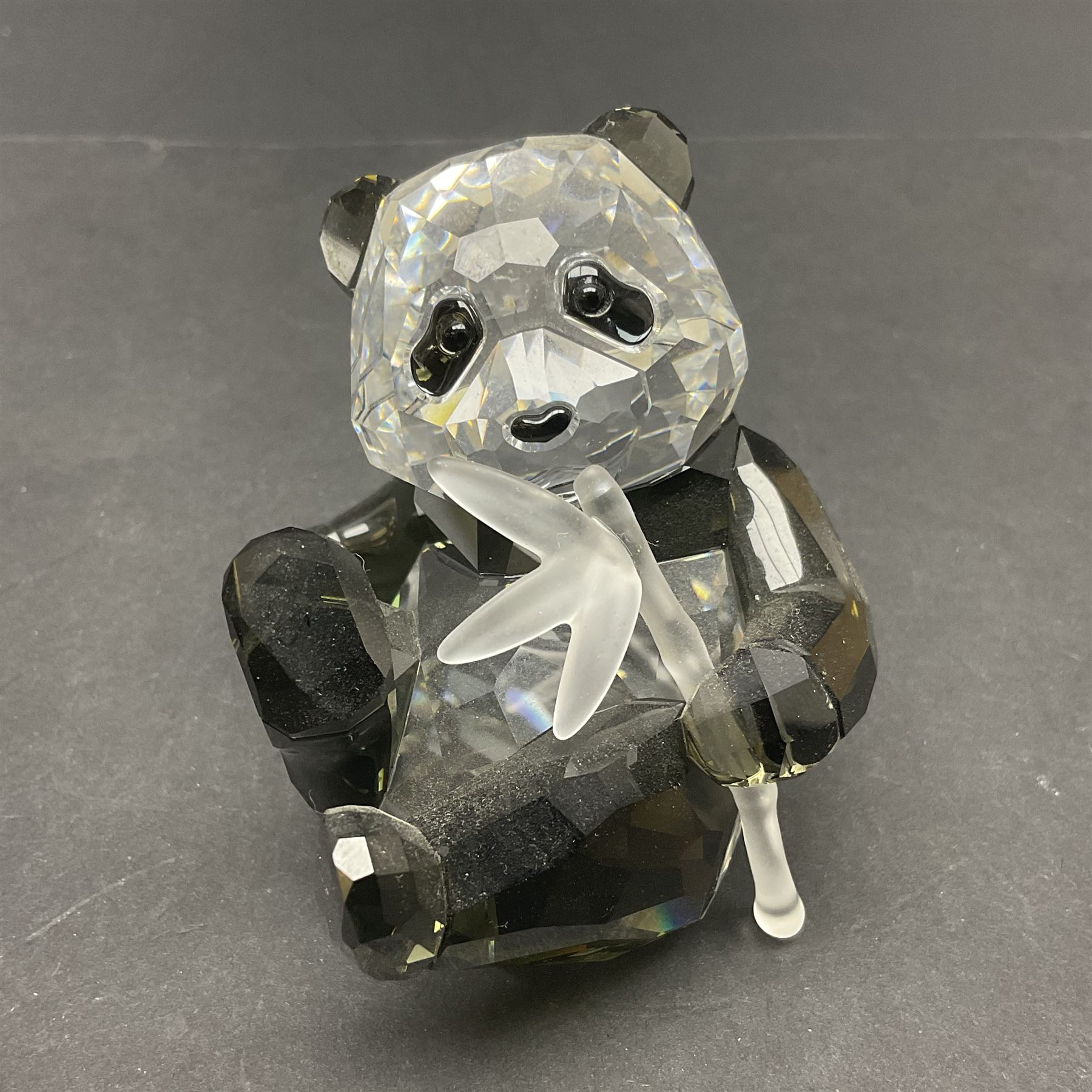 Swarovski Crystal panda family group, comprising an adult and two cubs, adult H11cm