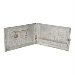 Two WWII North African campaign Prisoner-of-War-work cigarette cases, made with materials salvaged from aircraft wrecks, L13cm 