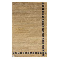 Rugs by Design - ‘Silk Stone’ Nepalese thick pile wool rug, with plain textured camel grou...