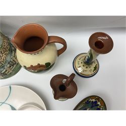  Collection of motto ware to include Torquay examples, together with Gouda vase and dish etc (9)