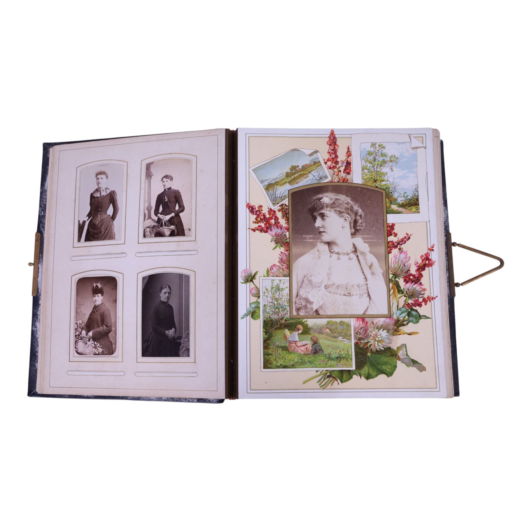 Two Victorian photograph albums, containing a collection of full and portrait Cartes de Visite, photographs and other ephemera
