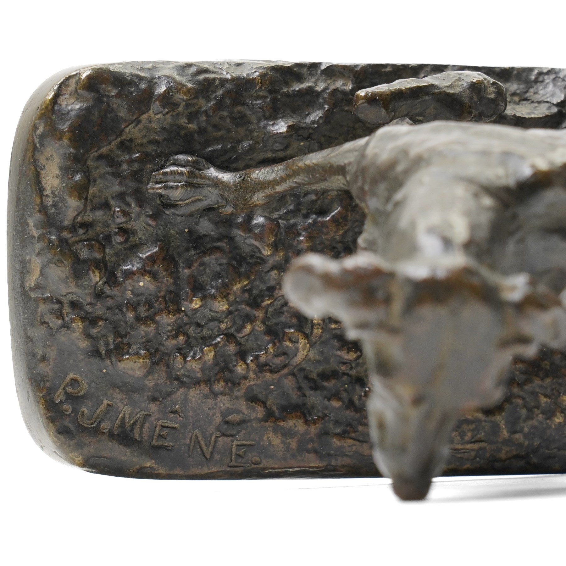 After Pierre-Jules Mene (French 1810-1879): Labrador, bronze bearing signature, W13cm