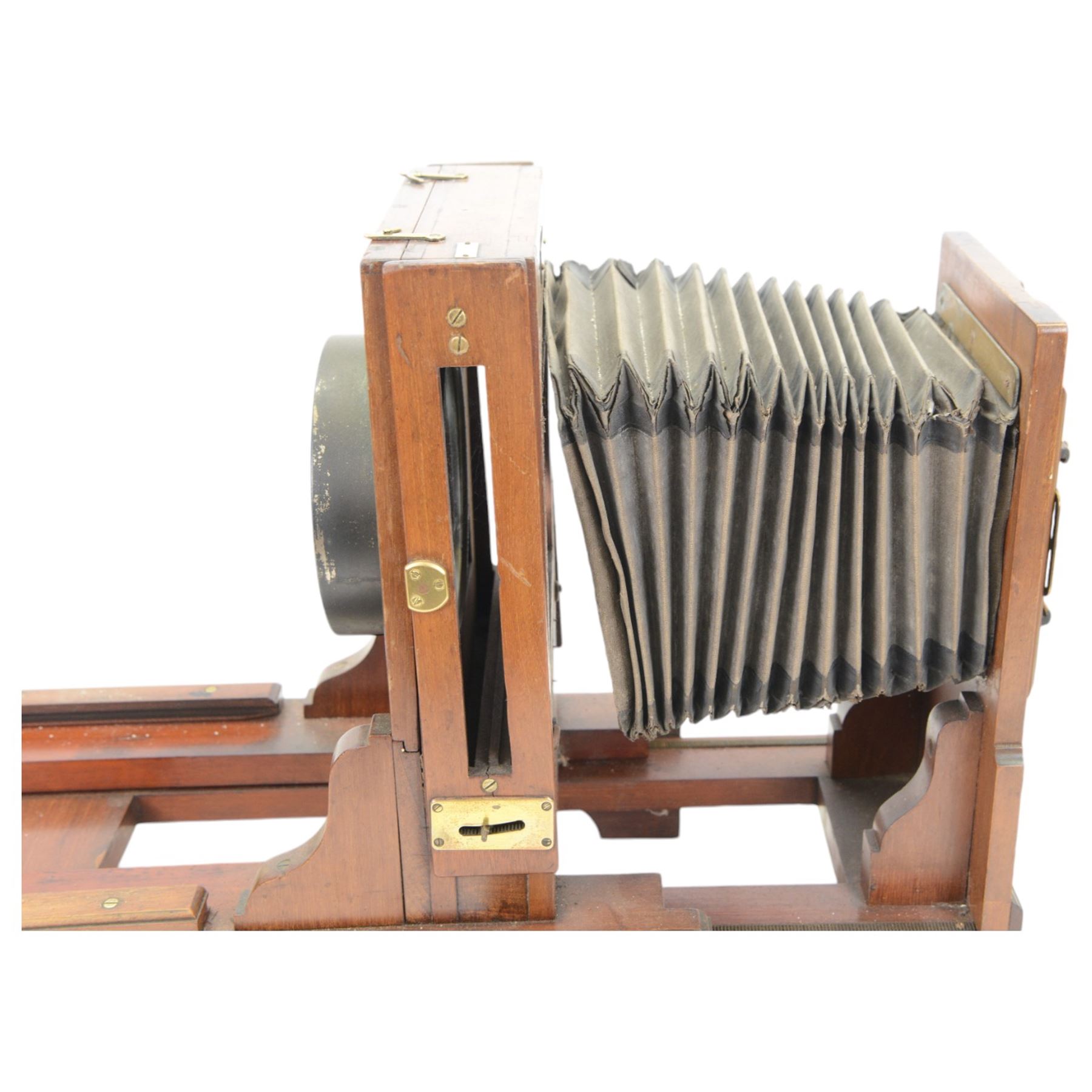 Late Victorian mahogany and tin lantern enlarger, together with a Record Enlarging Easel by The Houghton-Butcher MFC Co. Ltd, London