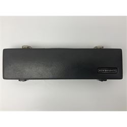 Boosey & Hawkes London Regent three-piece flute, serial no.345447; in B&H Bandhite hard carrying case; and Deg Music Company Inc. USA Claudel Model three-piece flute, serial no.491718, in hard carrying case (2)
