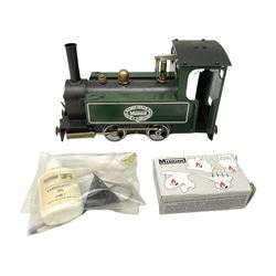 Mamod 0-Gauge - SL1 live steam 0-4-0 tank locomotive in green livery together with fuel tablets, lubricating oil etc; unboxed