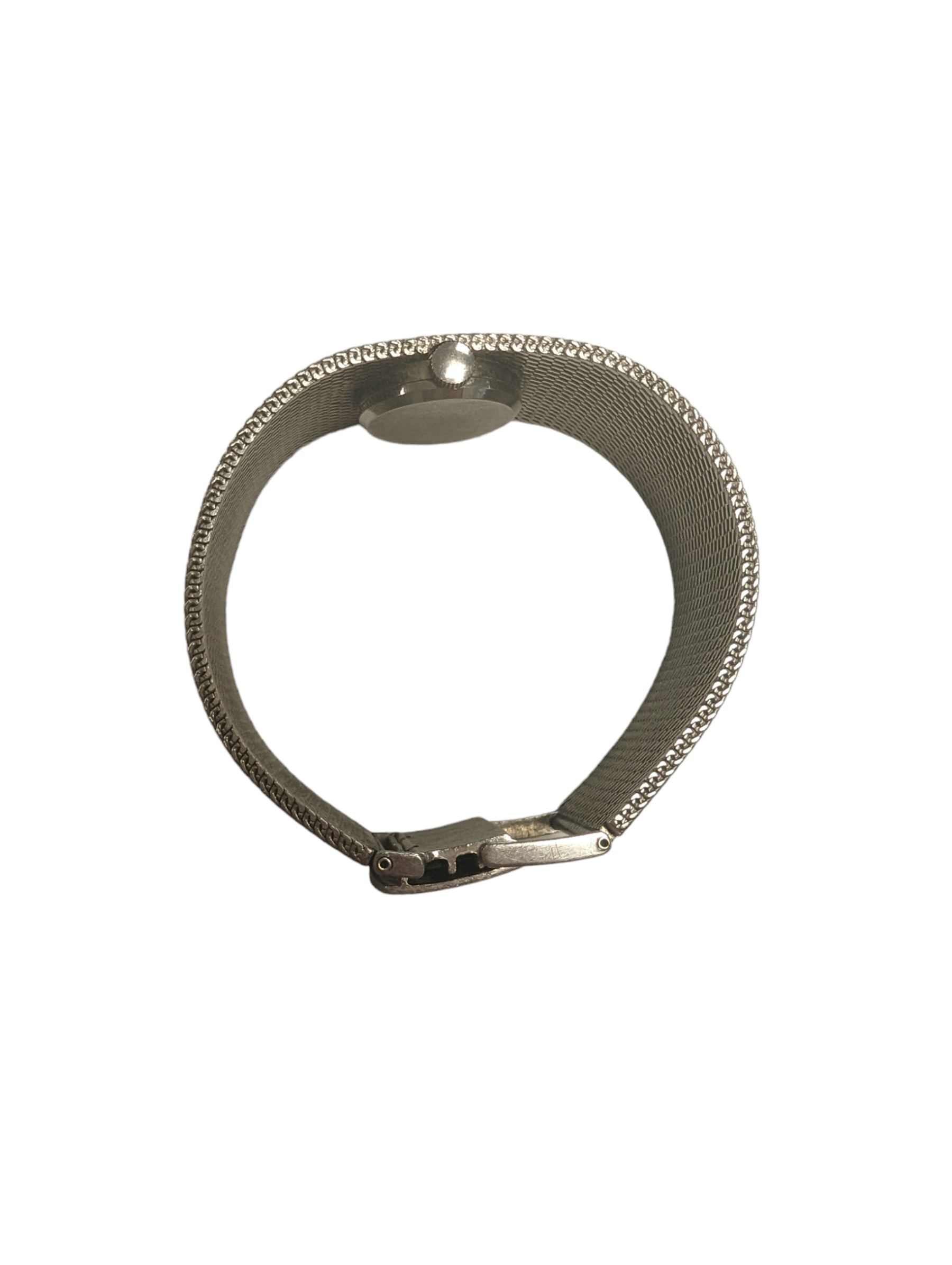 Ladies silver Rotary wristwatch, the circular dial inset into mesh strap, hallmarked 