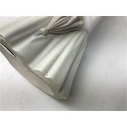 Lladro 'Walk With the Dog' figure no. 4893, together with Lladro swan figure, Porceval figure of a gentleman with a bird perched upon his hand and a further of a lady with flowers beside a basket, all with marks beneath, tallest H40cm