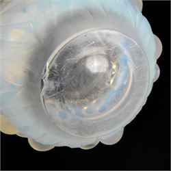 Rene Lalique (French 1860-1945), Prunes pattern opalescent glass vase, model 1037, designed circa 1930, engraved R Lalique France beneath, H17.5cm