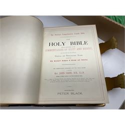The National Comprehensive Family Bible, coloured and black and white plates, together with Jessop Atlantic tripod, brass candlestick and other collectables, in three boxes 