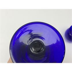 Bristol blue glass vase and goblet, together with Burleigh jug and other collectables