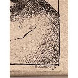 David Deuchar (Scottish 1743-1808): Bust Portrait of Rembrandt, dry point etching signed in the plate 6cm x 5cm