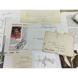 Approximately 500 autographs, signed letters, signed photographs etc from famous individuals including Duke Ellington, Ted Hughes, Daphne du Maurier, Archibald Sinclair, Marlene Dietrich, John Bright, Lord Hailsham and many others