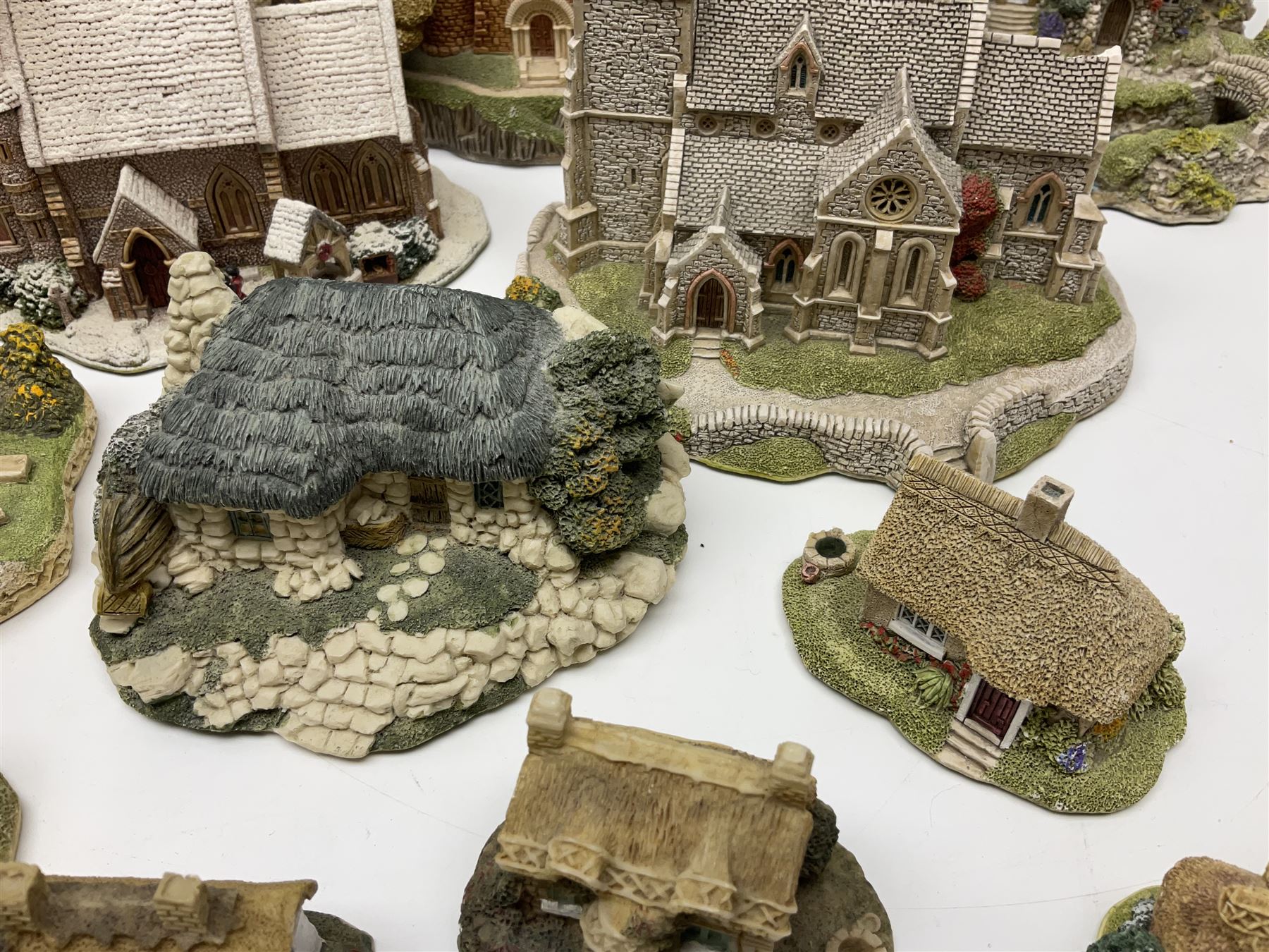 Sixteen Lilliput Lanes,to include, York Minster, St Patrick's Church, Convent in the Wood, St Stephens Church etc, tallest H16cm 