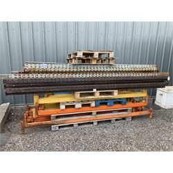Steel industrial pallet racking, nine uprights and quantity of various size beams  - THIS LOT IS TO BE COLLECTED BY APPOINTMENT FROM DUGGLEBY STORAGE, GREAT HILL, EASTFIELD, SCARBOROUGH, YO11 3TX