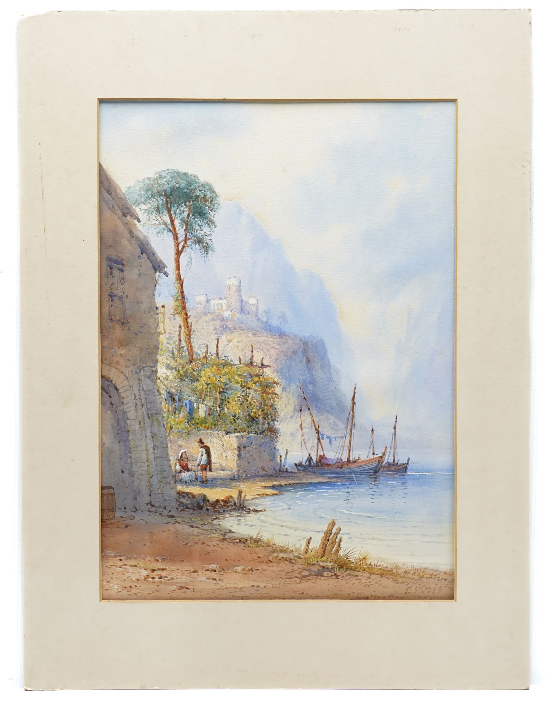 Edwin St John (British 1878-1961): The Coast of Southern Italy - possibly The Amalfi Coast, watercolour signed 37cm x 26cm (unframed)