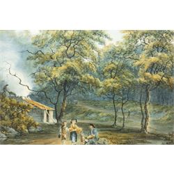 Circle of Nicholas Pocock (British 1740-1821): 'Capheaton' Northumberland, watercolour ins...