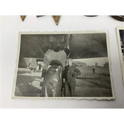 WW2 group of five medals comprising 1939-1945 War Medal, Defence Medal, 1939-1945 Star, France and Germany Star and Canadian Volunteer Service Medal; on wearing bar with ribbons; with a medal box and slip and three photographs