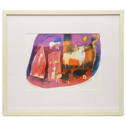 Gillian Ross Kelsey (British 1935-2025): 'The Celtic Horse No 1', mixed media on paper signed and titled in pencil 25cm x 34cm