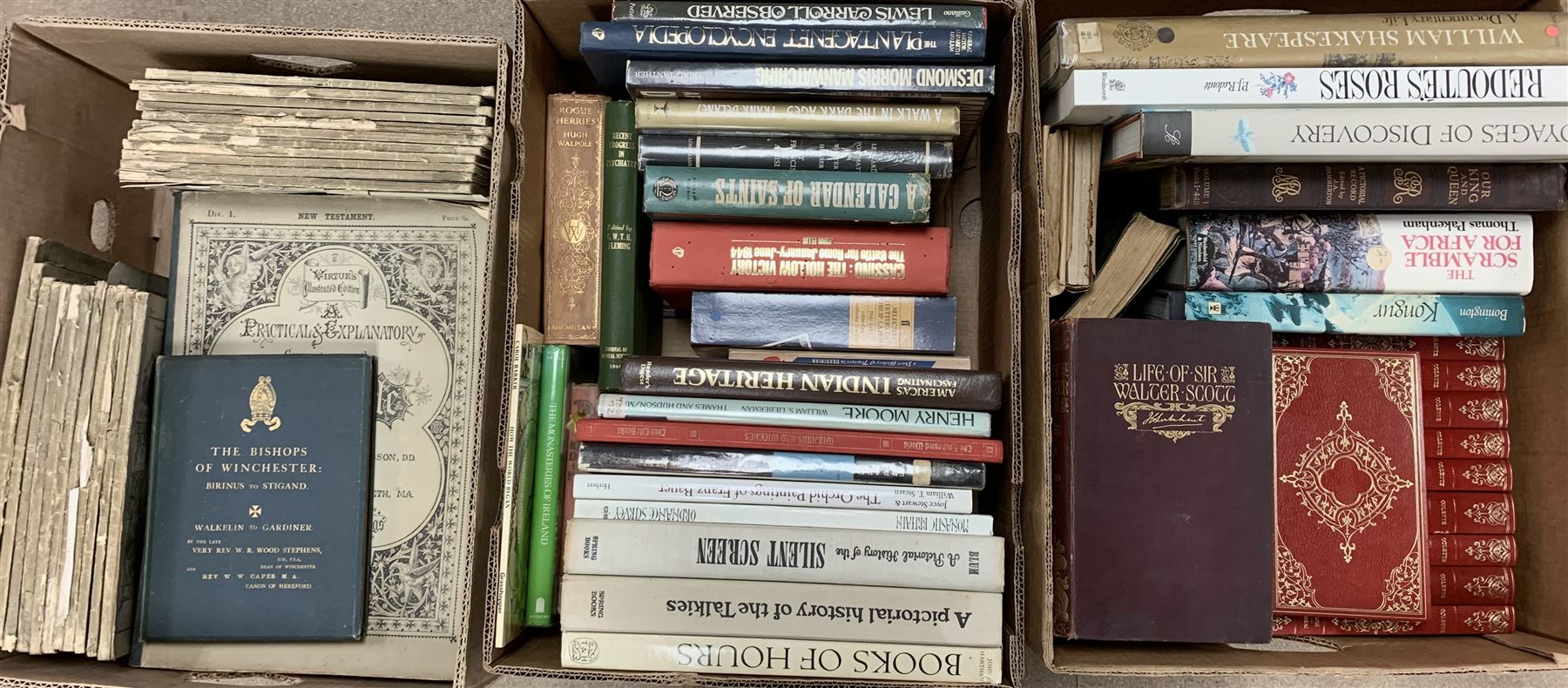 Three boxes of miscellaneous books.