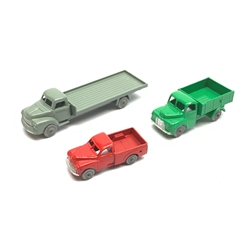 Dublo Dinky - Austin Lorry No.064, Morris Pick-Up No.065 and Bedford Flat Truck No.066, all boxed (3)