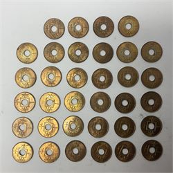 Thirty-four Queen Victoria Hong Kong 1866 one mil coins