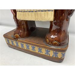 Oriental style ceramic garden seat in the form of an elephant, H55cm