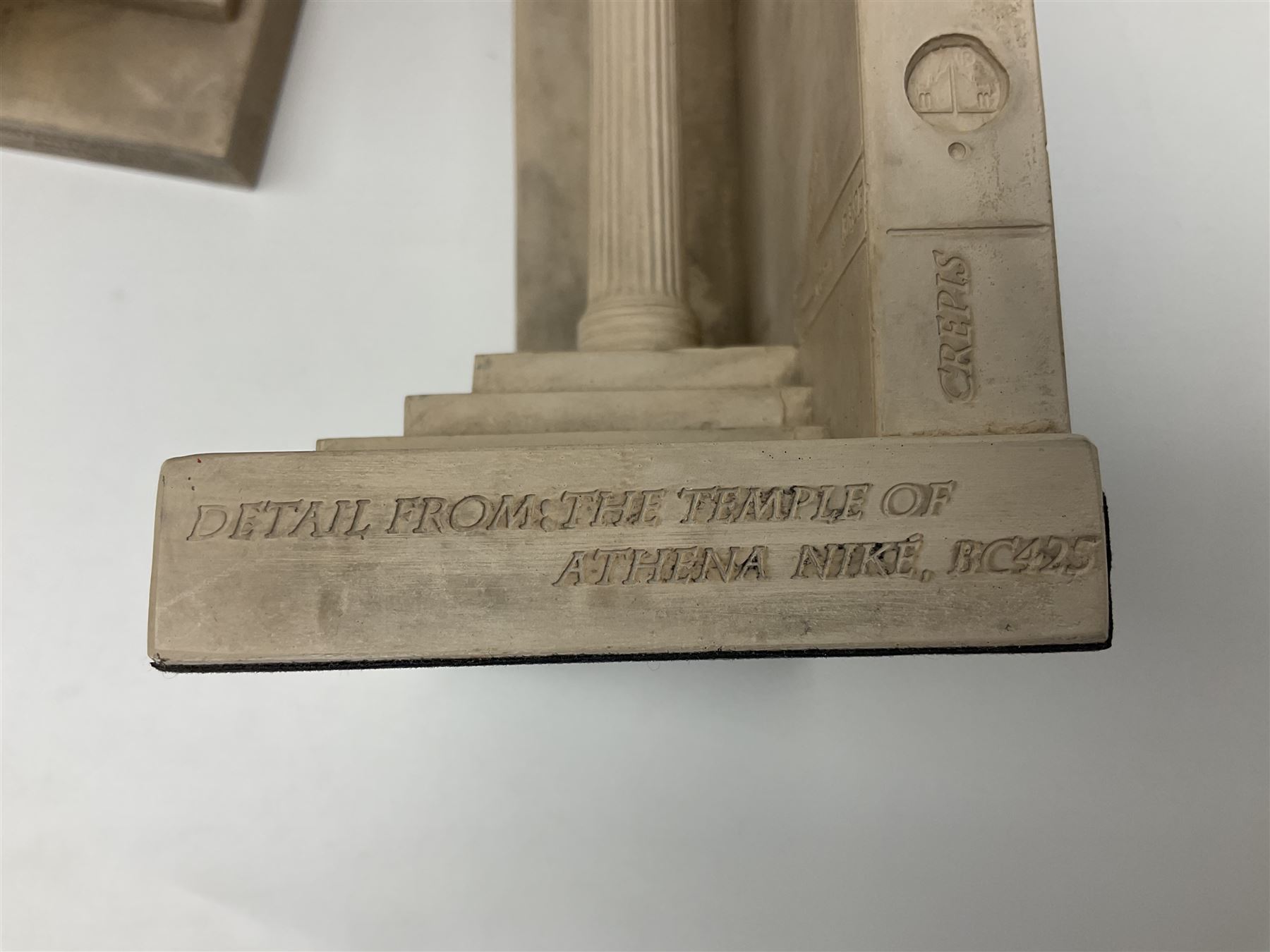 Timothy Richards handmade English plaster architectural models, Ionic; The Second Order of Greek Architecture, bookends, H22cm