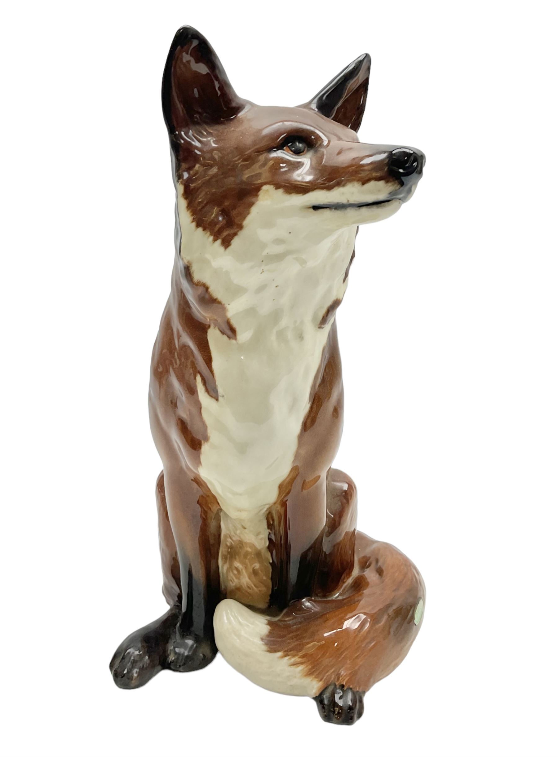 Beswick large fireside fox figure, modelled seated, no 2348, with impressed marks beneath, H31cm