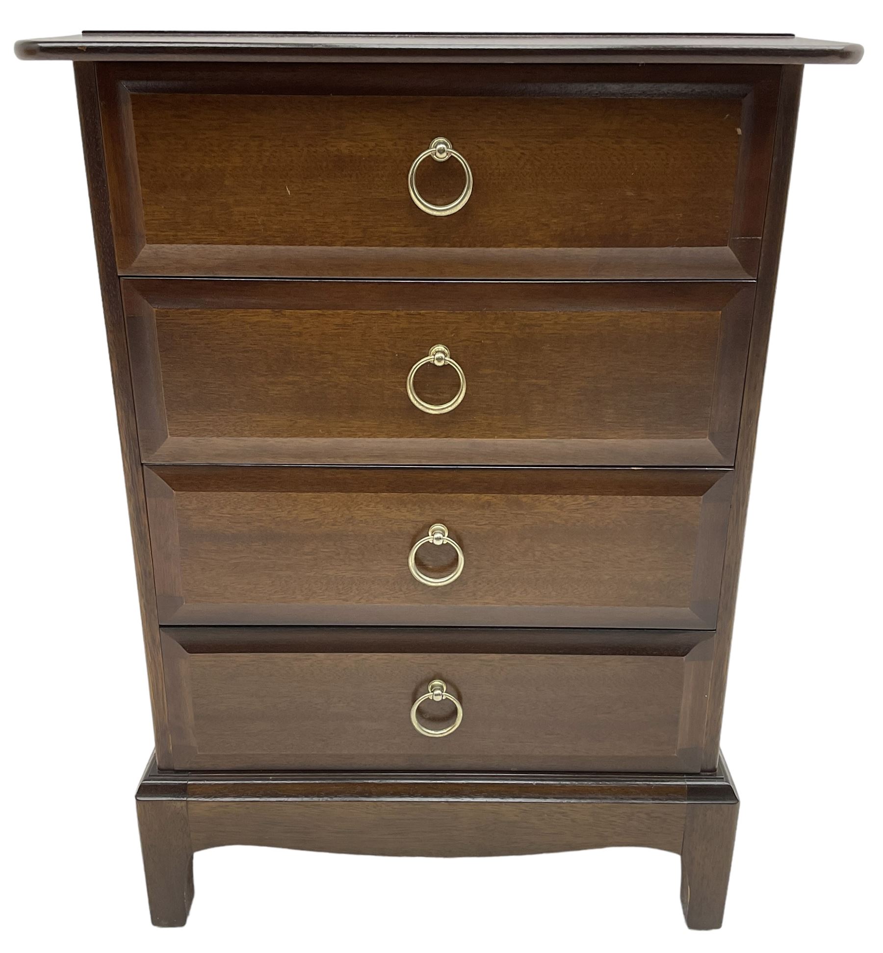 Stag Minstrel - pair of mahogany pedestal chests, fitted with four long drawers