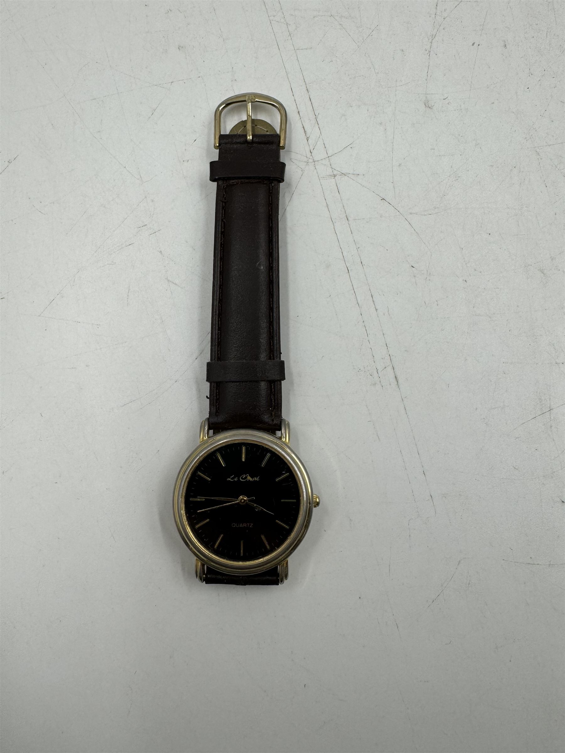 Six gentleman's wristwatches, including Avia, La Carre and Le Chat examples, together with a Smiths shockproof stop watch and a Sekonda stop watch, and a collection of spare watch straps