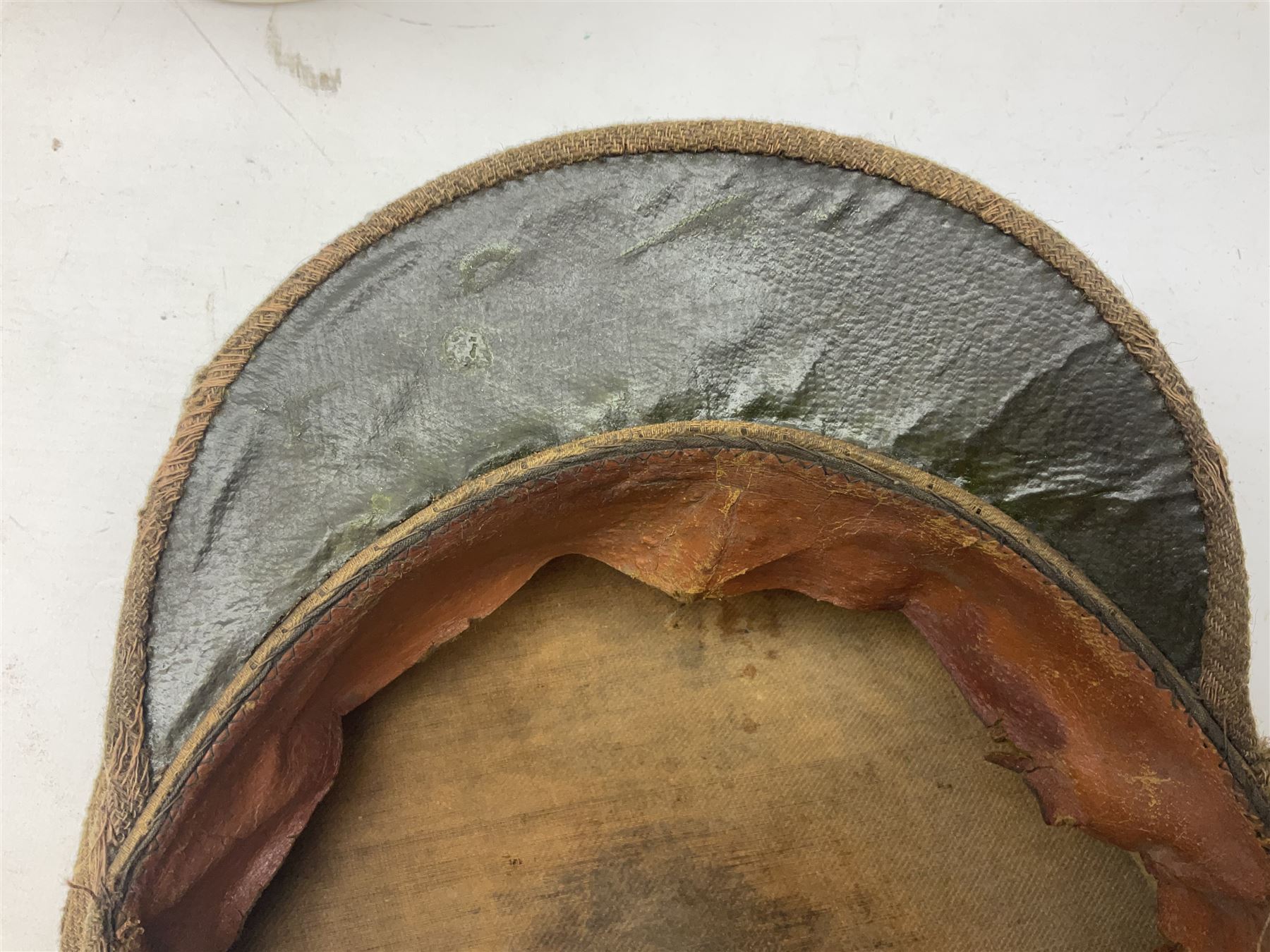 WW1 British Army stiff trench cap with Tank Corps cap badge