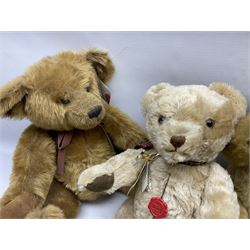 Four modern limited edition teddy bears - two by Russ Berrie, 'Hanley' H56cm and 'Barrymore'; Hermann with growler mechanism; and Northumberland Bearcraft 'Seaton' No.24/50 (4)