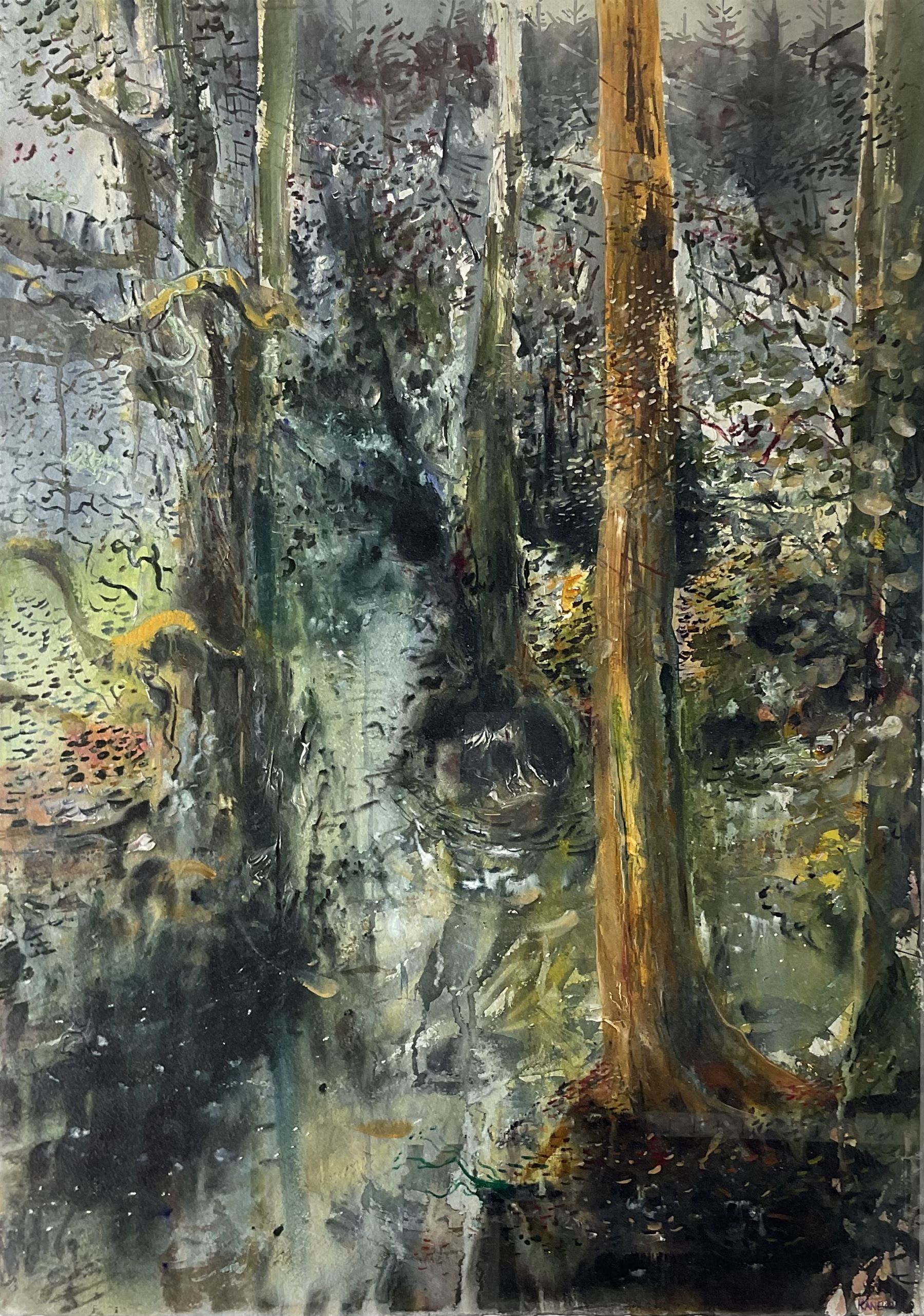 Kane Cunningham (British 1961-): 'Troutsdale Valley Woods', watercolour signed and dated '06, titled verso 105cm x 75cm