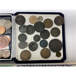 Coins, stamps and miscellaneous collectibles, including Royal Life Saving Society medal, brooches, commemorative crowns etc