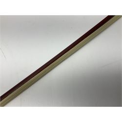 Nickel mounted pernambuco violin bow stamped R. Paesold L73.5cm