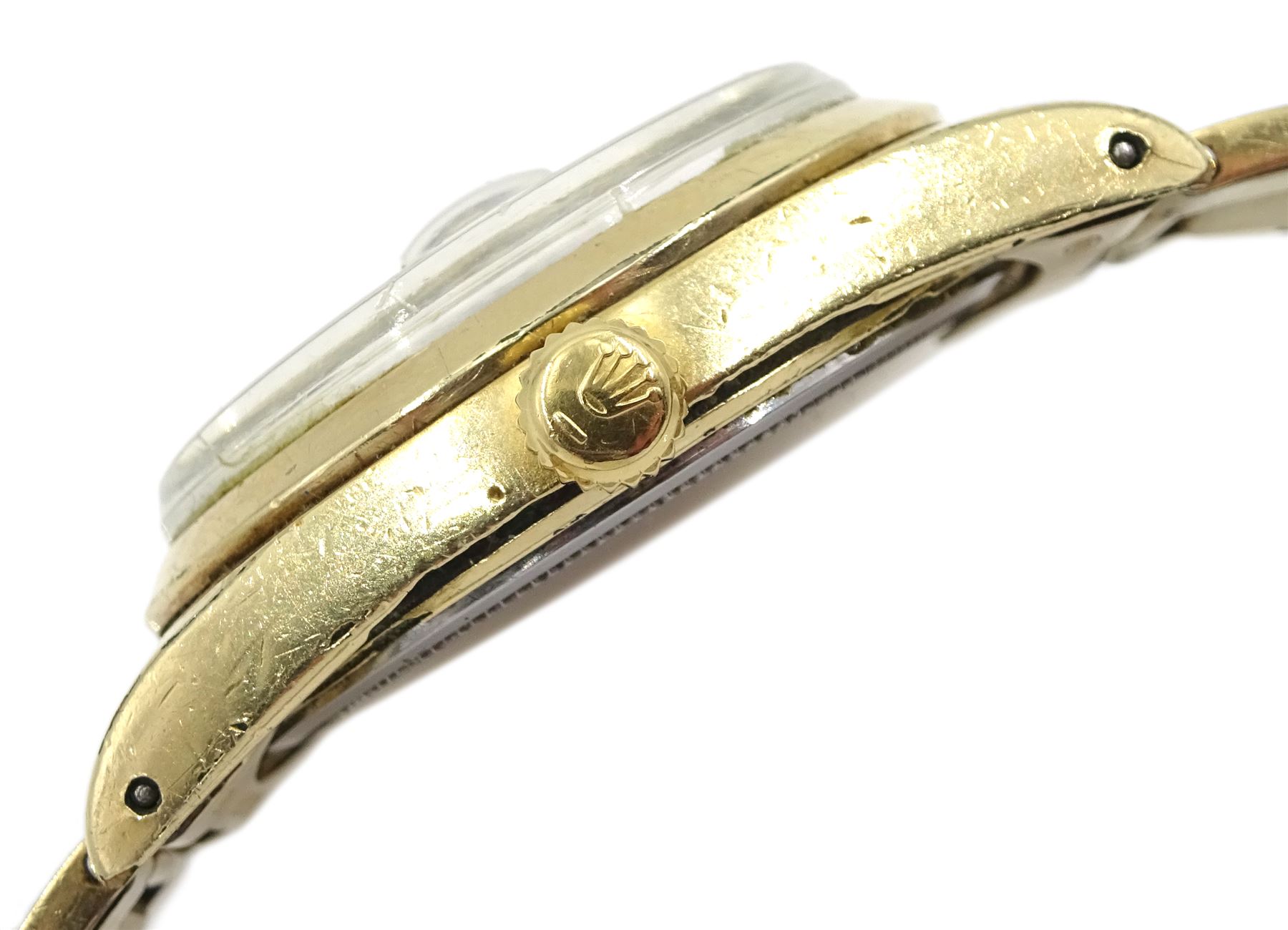 Rolex Oysterdate Precision gold-plated gentleman's wristwatch, model No. 6694, serial No. 616468, on original strap, boxed