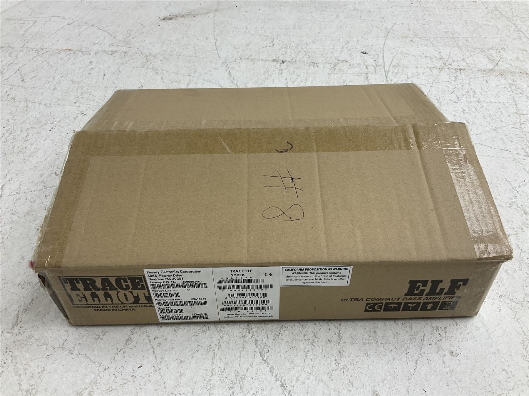 Trace Elliot ELF Ultra Compact Bass Amplifier; 200 watts; still in factory packaging and delivery box with paperwork; and Trace Elliot 10