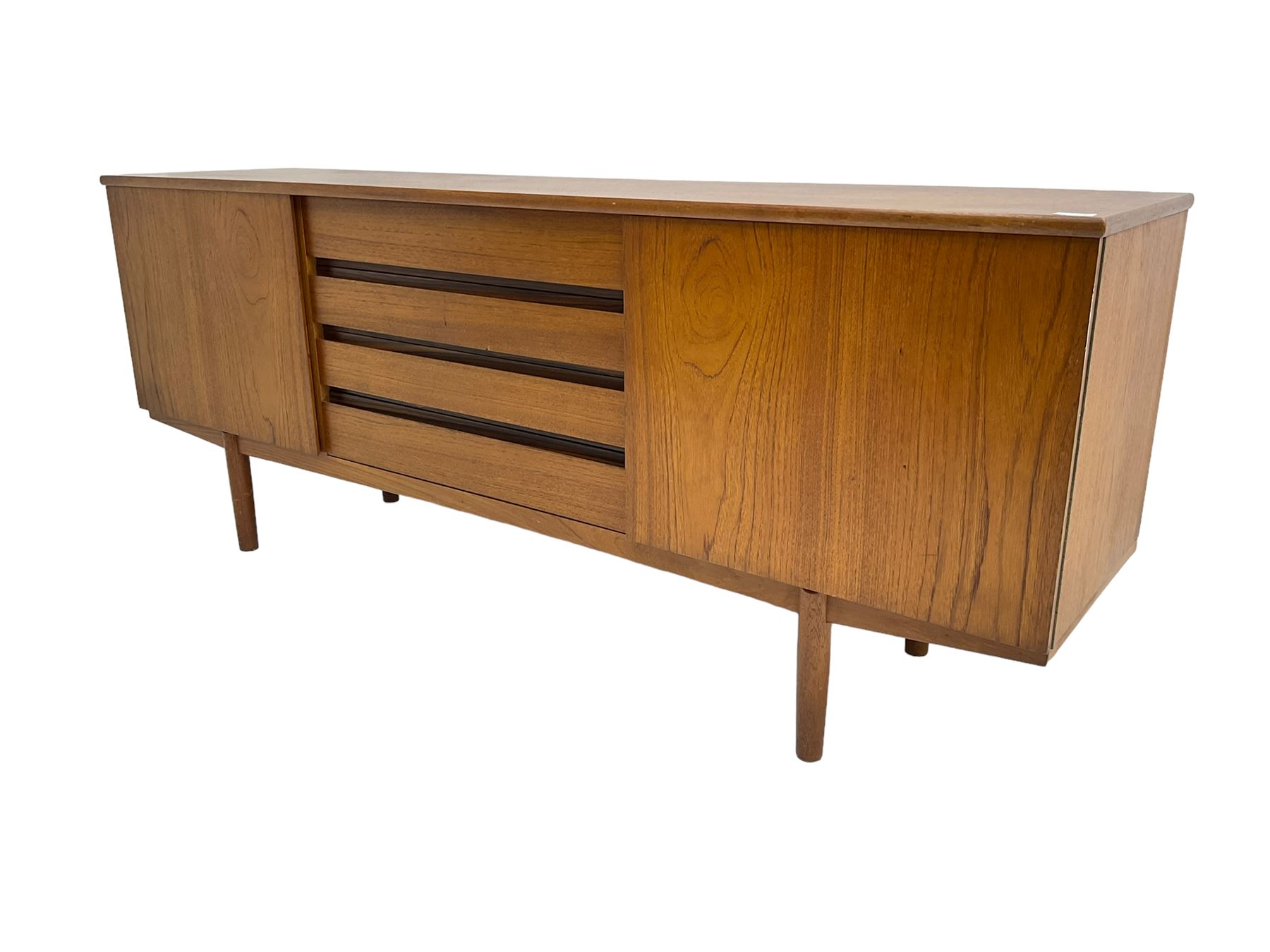 Vanson - mid-to late 20th century teak sideboard, fitted with four drawers and two cupboards
