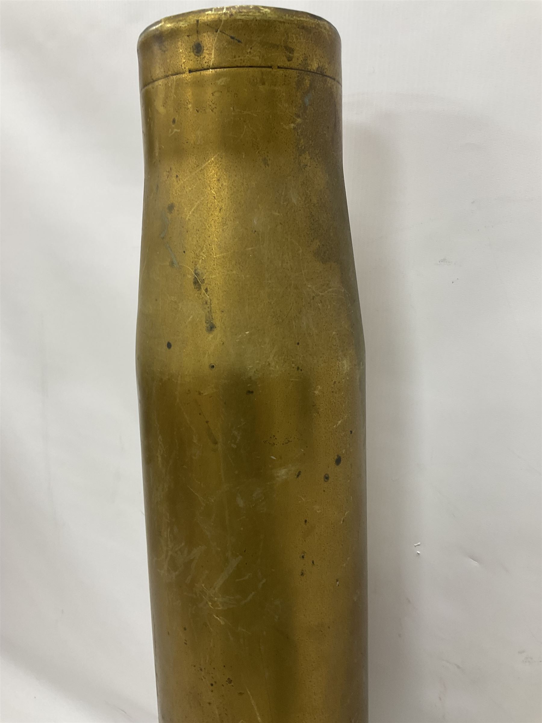 Large brass shell case, H70cm