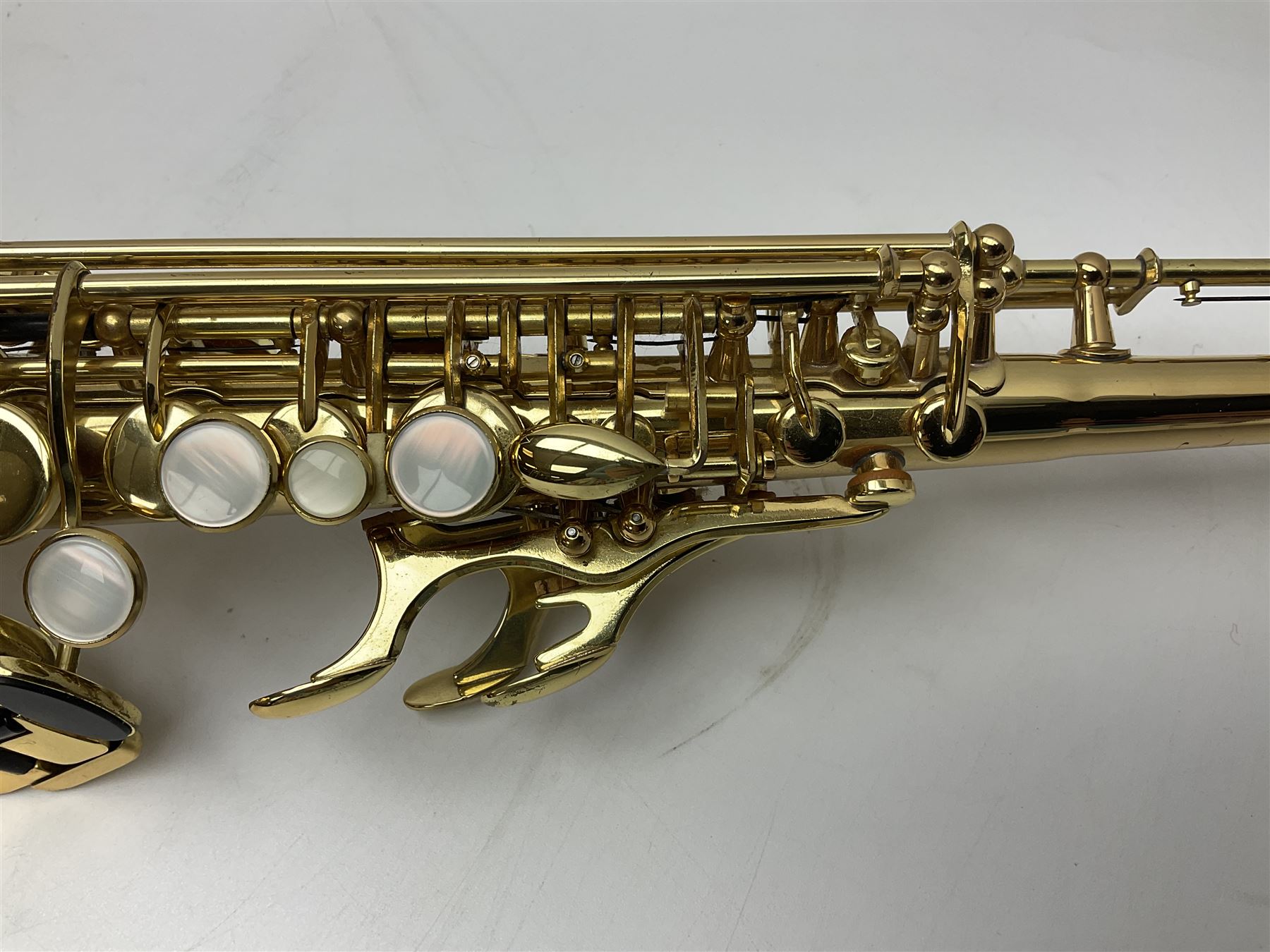 Jupiter JPS-749-547 soprano saxophone, serial no.636624; in fitted carrying case with accessories.